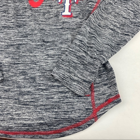 4 Her MLB Hoodie Womens Small Gray Texas Rangers Pocket Drawstring - Picture 9 of 9
